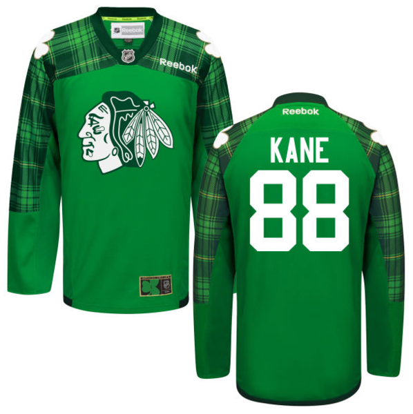 Blackhawks No88 Patrick Kane Green St. Patrick's Day McNary Lace Hoodie Stitched Jersey